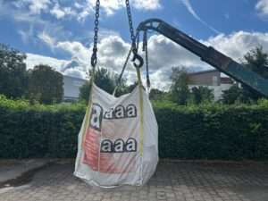 Asbest Sack gefüllt